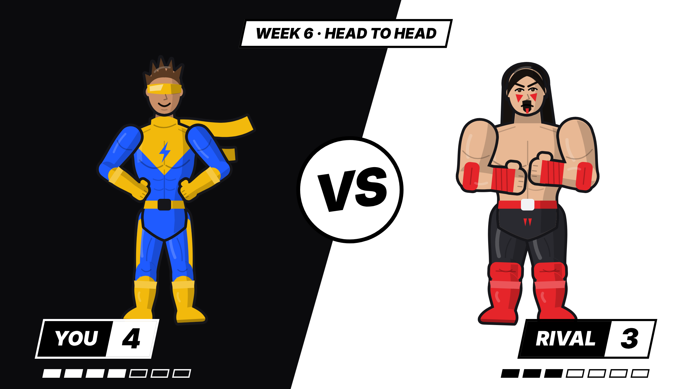 Week 6 head-to-head matchup: You 4 vs Rival 3